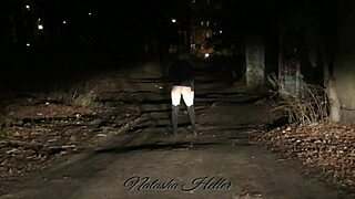 Autumn teases with a daring naked stroll in public?