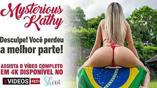 Brazilian big-ass babe masturbates and oils her ass and pussy fully on red - mysteriouskathy.