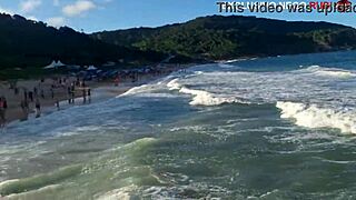 wild beach gangbang with over 20 guys, pushing all limits