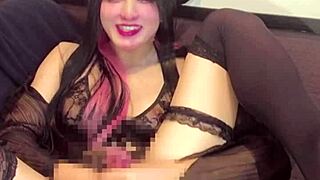 cute succubus crossdresser masturbates live on japanese stream