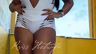 Naughty Wife Shows Off Shorts to Gym Friend!