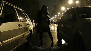 Autumn teases with a daring naked stroll in public?