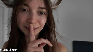 Beautiful ebony babe wakes me with blowjob, deepthroats monster cock, rides in POV, cum in mouth.