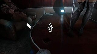 She starts undressing, dancing seductively, her big tits bouncing, ass swaying in striptease, clothes ripped off passionately