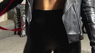 Leashed Slut in Sexy Leggings