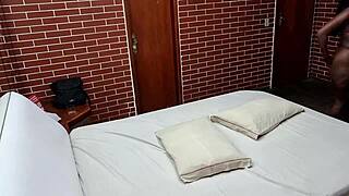 Behind the scenes with the young brazilian actress in a fun scene.