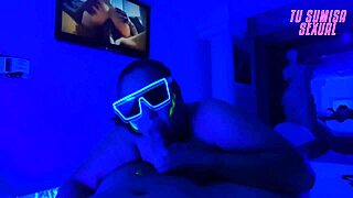 mamada - garganta profunda - cuarto neon - soy la hijastra mas sumisa