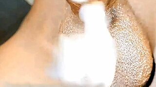 Wide-ass femboy pissing in toilet like a submissive slave