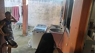 maid couldn't resist my erect cock