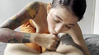 Coworker Sucks and Swallows Cum in Mouth