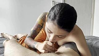 Coworker Sucks and Swallows Cum in Mouth