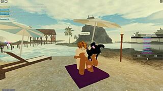 i’m hooked on this wild roblox 3some anal scene!