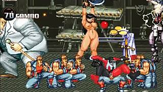 hentai mugen harley quinn in wild gangbang with bent over action and creampie finish