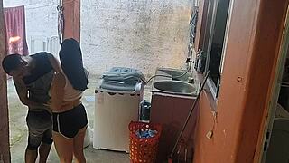 maid couldn't resist my erect cock