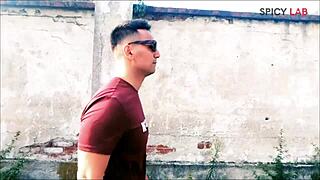 Big boobs brunette gets facial cumshot!