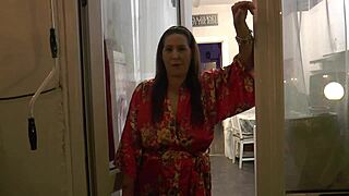 What happens when Tony's friend's mom gets wild with a dildo in POV?