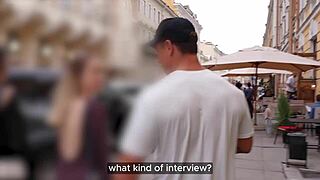 Damn! Vlogger Gets Sloppy BJ in Hallway from Busty Chick!