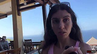 feeling thrilled with crazy cumwalk on crowded beach, almost caught!