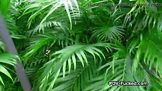 punishing sexy neighbor poolside for sneaking in