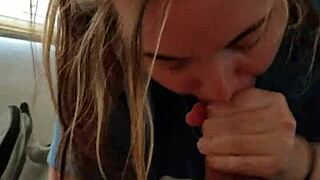 Blonde Deepthroats Big Black Cock