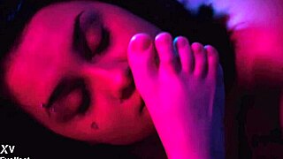 Acidalia tries foot worship for the first time!