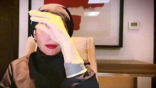 Nurse uses latex gloves in hospital fetish session