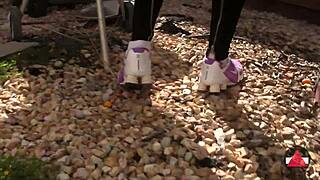 Walking Around In Sneakers Outdoors