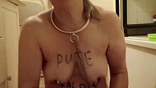 European Slave Uses Dildo In Public Outdoor Setting For Orgasm