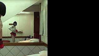 hot crossdresser in schoolgirl fantasy uniform showing her ass