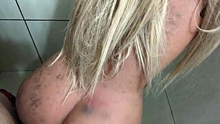 naughty blonde teen doll opens up for bathroom toy play