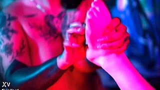 Acidalia tries foot worship for the first time!