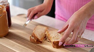 Step mom teaches baking a creme brulee