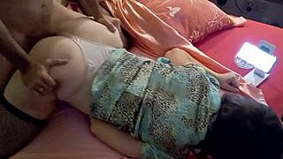 French Amateur Slut in Satin Lingerie Deepthroat Rimming