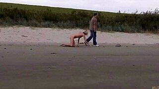 Slave on Leash Follows Master Outdoors for Wild Action!