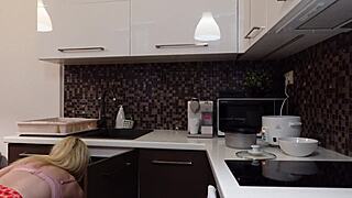 Hot Blonde Petite 18+ Girlfriend Flashes Tight Pussy in Miniskirt. No Panties, Just Bare Ass!