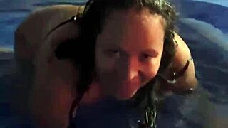 Mature Latina milf wishes you were in the pool with her.