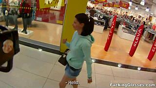 Fucking in glasses leads to public restroom orgasm for mazy teen