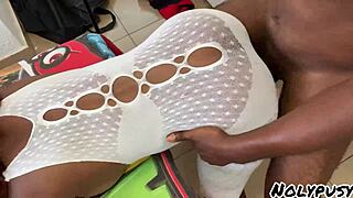 Is this hot ebony getting fucked good in her room?