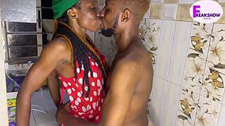 Petite Ebony Rough Kitchen Sex