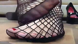 Annette Schwarz, the blonde babe, shows off her shaved innie pussy for wild licking.