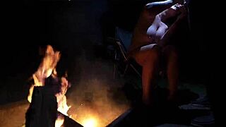 naked couple in the forest, sucking cock in public beach setting