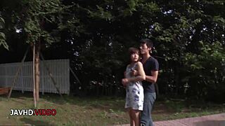 Is Yuuka Kaede's shaved pussy ready for outdoor hardcore?