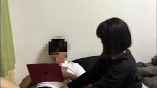 My Girlfriend With Black Short Hair At Work Asks If I Want Her To Lick My Dick