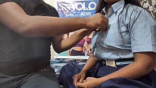 desi college girl gets rough with her teacher in hard ranch action.