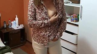 Stepson Watches And Gropes Beautiful Curvy MILF's Tits For Big Cumshots