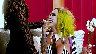 pussyjuice flows in wild beetlejuice parody with group garage banging