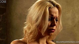 Voyeur lesbian slave masturbates and orgasms while watching the naked madame