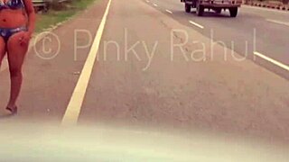 Pinky Naked Dare On Indian Highways