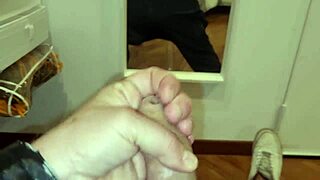 Intense Cumshot with Sexy Moans in Leather Jacket Play