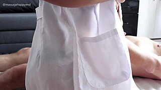 Perfect asian massage handjob with cum explosion